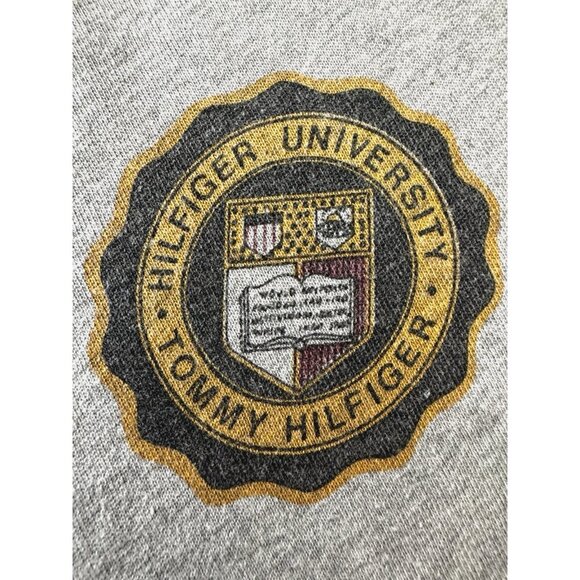 Tommy Hilfiger VTG Crest Print Polo Shirt L Long Sleeve Preppy Y2K Streetwear - Picture 6 of 7